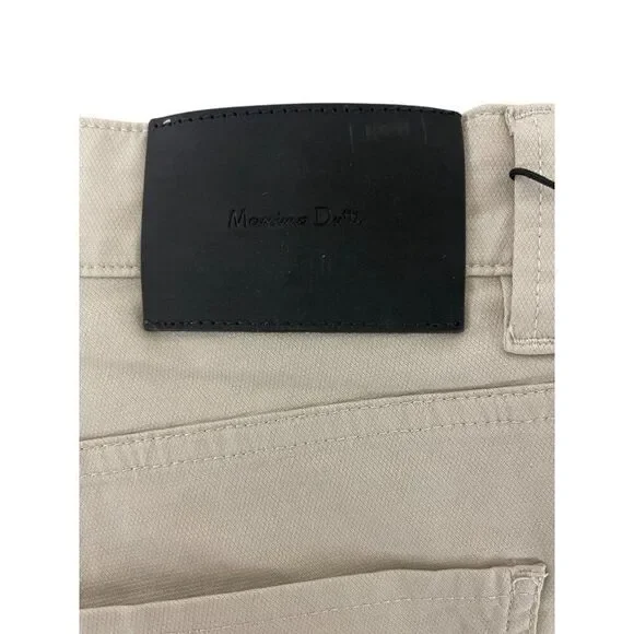 Massimo Dutti Men Denim Pants EU 46 US 36 Beige Slim Fit Trousers 0042/064 NWT
